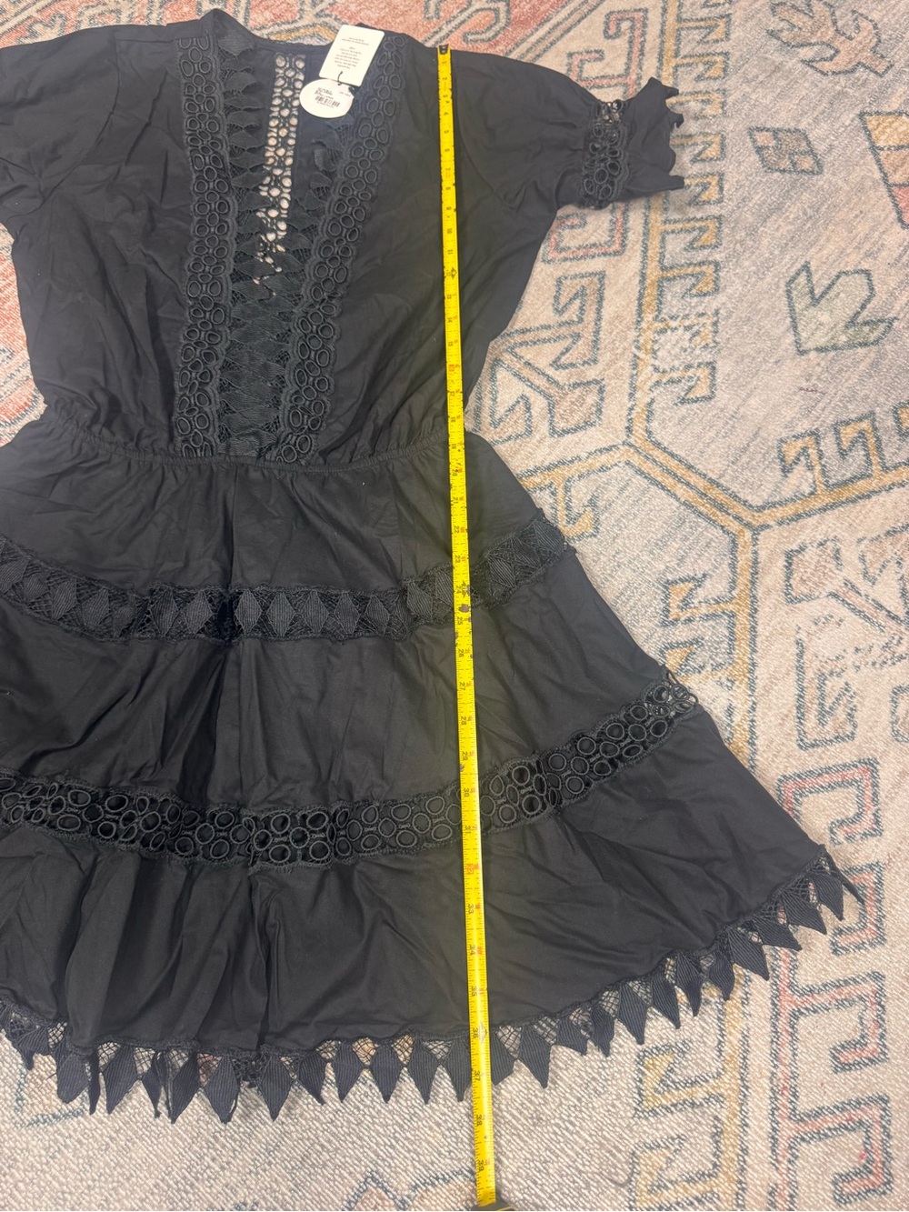 $198 Peixoto Black Ora Cotton Embroidered Swimsuit Cover Up Dress XL yse2123 - Picture 11 of 11